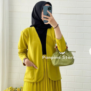 Nabila Blazer Scuba Import / Blazer Plain Fashion Wanita Bahan Scuba Stretch Tebal Import