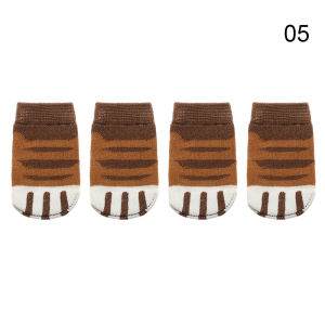 ALUN5 4Pcs 14 Styles Furniture Home Decor Cartoon Knitting Sock Chair Leg Covers Table Foot Socks Floor Protectors