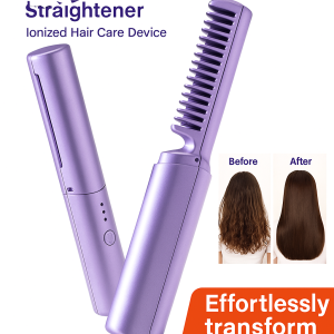 Negative Ion USB Rechargeable Dryer Iron Hot Air Hair Comb Curly Hair Straight Hair Style One Step