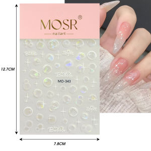 Dorisna Dreamy Bubble สติกเกอร์ติดเล็บประกายเลเซอร์ดาวสติกเกอร์ศิลปะเล็บสติกเกอร์เล็บรูปชายหาดฤดูร้อน