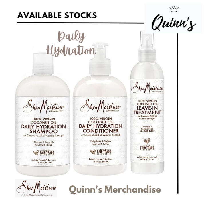 Shea Moisture Daily Hydration Shampoo, Conditioner Leave In Treatment