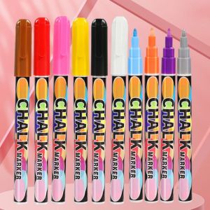 HGII 12Pcs/set Water-Soluble 12 Colors Erasable Liquid Chalk DIY Non-Toxic Writing Board Marker Pen Sketching Markers Stationery Quick-drying Painting Graffti Pen Art Painting