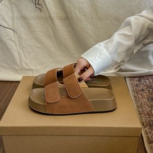 [Free Shipping] One-Strap Velcro Sandals For Female Students Summer Outdoor Wear Thick-Soled Soft Beach Sandals