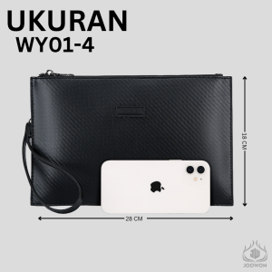 Tas Tangan Pria Dompet Clutch Hand Woven Pria Hitam Motif Anyaman Import WY01