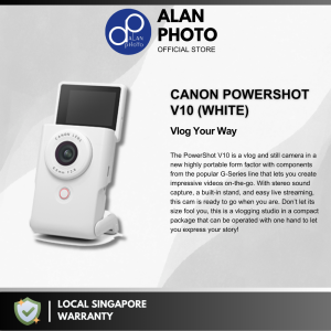 Canon PowerShot V10 Vlog Camera for Content Creators | 20.9MP | UHD 4K Up To 29.97 Fps | Canon Singapore Warranty