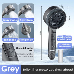 【Ready Stock】Showerhead with Filter High Pressure 4 Water Modes Massage Function and Durable Anti-Fall Material