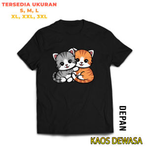SINFASHION87 - KAOS SABLON PASANGAN KUCING - KUCING KECE - KAOS WANITA DAN LAKI-LAKI MURAH - KAOS GAMBAR DTF KUCING LUCU - KAOS GEMOY