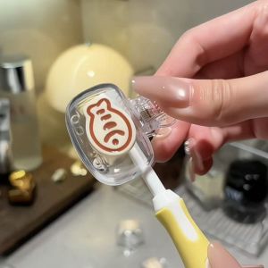 GORGE Mèo dễ thương Vỏ bọc bàn chải đánh răng Phim hoạt hình Nhựa Bọc bảo vệ bàn chải đánh răng Chống bụi Hộp đựng bàn chải đánh răng Du lịch