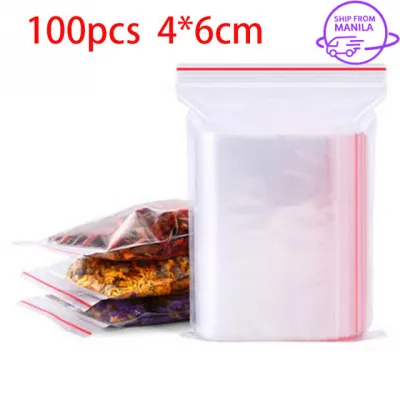 100Pcs Clear Thickened Plastic Bag Zipper Sealing Bags Storage Bag for Food Candy Packing Bag Jewelry Bag