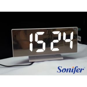 Sonifer Jam Meja Digital LED Alarm Clock Mirror