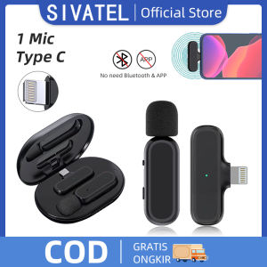 Wireless Lavalier Microphone Cordless Double Lapel Mics Plug Play HP Camera Record Youtuber TikTok