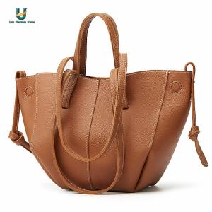 PU Leather Casual Tote Bag Solid Color All-Match Armpit Bag Large Capacity Elegant Tote Handbag Travel Shopping Handbag [Ueb Flagship Store]
