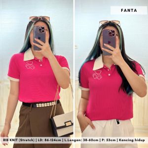 4912 Brena Polo Knit Top Atasan Polo Wanita