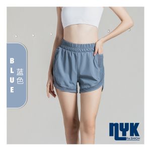 High Quality Women 2 IN 1 Mesh Side Pockets Sports Shorts Pants Breathable Comfortable High Waist Running Shorts Activewear Ladies Workout Fitness Casual Pant Shorts