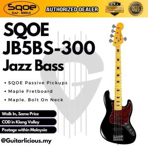 SQOE 5 Strings Jazz Bas Guitar Maple Fretboard - ( JB5BS-300 / SB-JB5BS-300 / JB5BS )