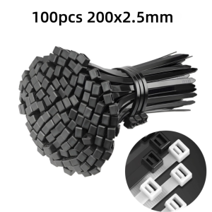 PLLEWY 20/50100Pcs Multipurpose Nylon Universal Cable Tie Buckle Self-Locking Cable Tie Retainer Heavy Duty Nylon Zip Ties Gifts Nylon Buckle Tie Holder Car Daily Repair