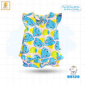 Đồ bộ bé gái BABIBOO bộ cánh tiên vải tole mát lạnh mềm mịn  6kg-18kg -BB120