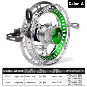 PROBEROS Large Arbor Fly Reel Light Weight Metal Fishing Reel 2+1 Ball Bearings High Die Casting Aluminium Alloy Grain Reel Fishing Tackle JD85