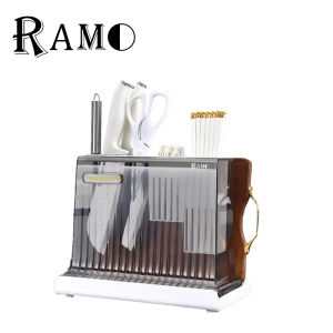 RAMO Tempat Penyimpanan Pisau & Sumpit - Bahan PP Kuat Tahan Air Mudah Dipasang