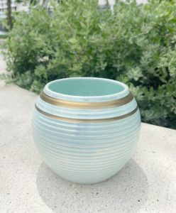 Chậu gốm sứ dáng tròn men bóng kim tuyến đa dạng màu sắc phù hợp trồng sen đã bonsai mini