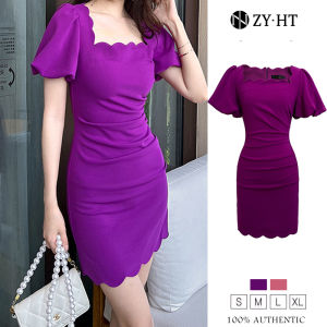 ZYHT（ล้างสต๊อก ใช้คูปอง299บาทขึ้นไป）เดรสผู้หญิง เดรสสีชมพู เดรสสีม่วงเดรสไปงานแต่ง ชุดไปทะเล เดรสทำงาน เดรสออกงาน เดรสเซ็กซี่ เดรสเกาหลี ชุดออกงาน EraVogue 5840