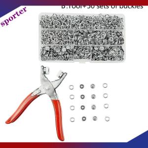 Sporter Sets Snap Fasteners Kit Tool Metal Snap Buttons Rings with Fastener Pliers Press Tool Kit for Clothing Sewing
