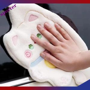 Sporter Dễ thương mèo khăn tay nhanh chóng làm khô Nhà Bếp Làm sạch Rag san hô nhung phim hoạt hình động vật thấm treo phòng tắm khăn Nguồn cung cấp