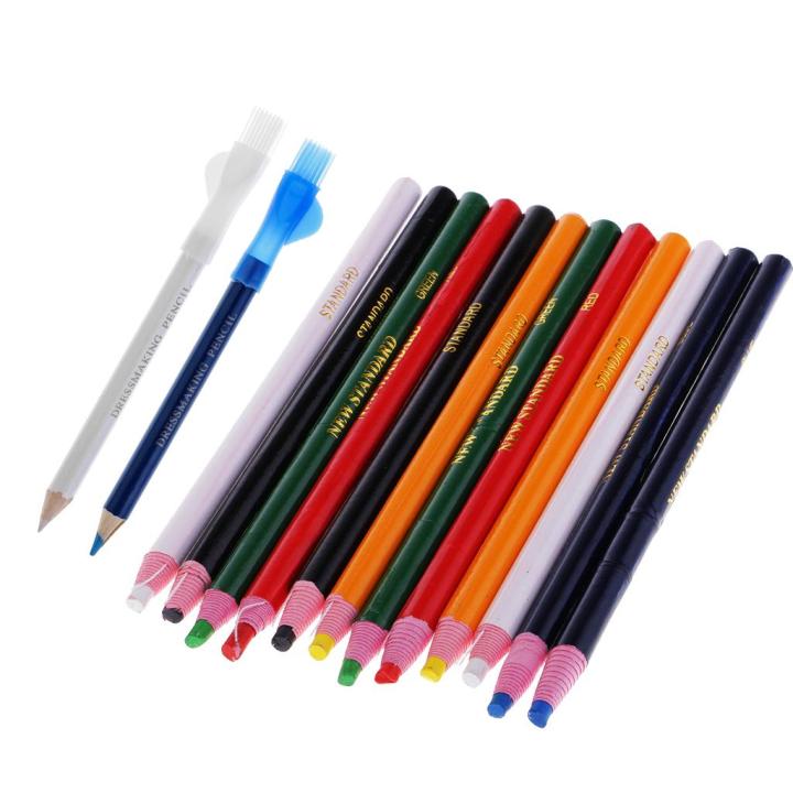 Prettyia 14Pcs Tailor Chalk Pencil Set Sewing Tools Kit For Sketching Sewing  Assorted Colours