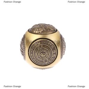 [COD] Fashion Change Six-faced Four Blessing Luck Money Fidget Spinner Brass Stress Cube Decompression Ball Fidget Toys Crafts