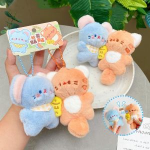 COPOTIYA Thú nhồi bông Móc khóa nam châm bằng vải nhung lông Đồ trang trí treo Mèo gấu trúc dây chuyền nhồi bông Đáng yêu Charm túi Quà tặng móc khóa đôi Quà tặng cho bạn bè