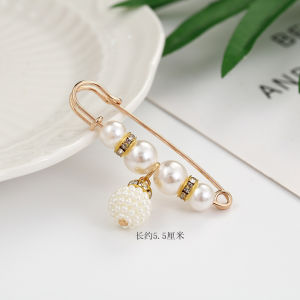 Waistband Pin Accessories Good Quality Pearls Crystal Gold Brooches Waist Tightening Clamp Anti Exposed Safety Pins For Women Girls