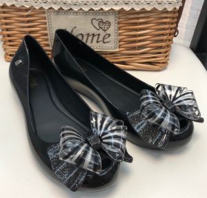 Free Shipping Melissa-Style Jelly Sandals Melissa Bow-Tie Round-Toe WomenS Flats Flat Fish-Mouth Fashion Shoes