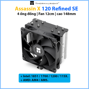 Tản nhiệt chip CPU Thermalright Assassin X 120 Refined SE ( AX120R SE ) 4 ống đồng quạt 12cm cao 148mm.