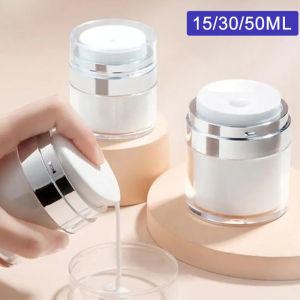 15/30ml/50ml Clear Empty Airless Pump Jar Refillable Creams Gels Lotions Dispenser Travel Leak Proof Cosmetic Container Moisturizer Vacuum Bottle