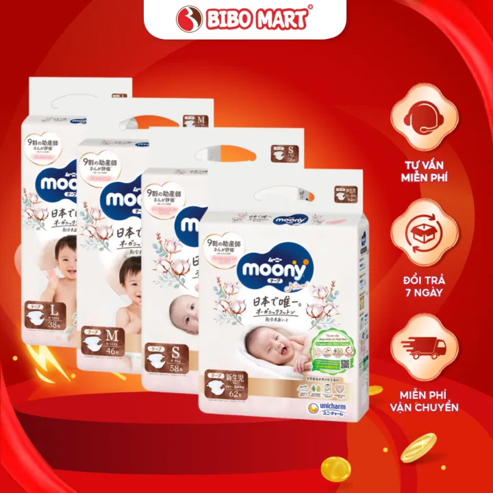Bỉm Tã Dán Quần Moony Natural Nhật Bản Phù Hợp Cho Da Nhạy Cảm Của Trẻ Đủ Size (Bao Bì Ngẫu Nhiên)