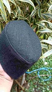 Peci Kopiah Goni Polos Hitam Tinggi 9cm