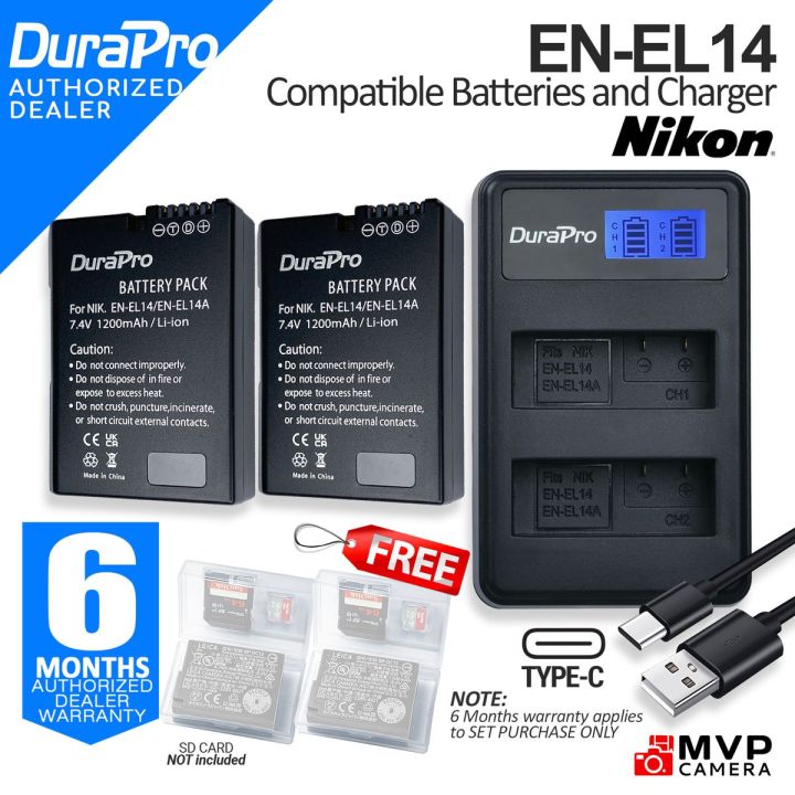 Battery Camera K&F Concept 3-Pack EN-EL14 Battery And Upgrade LCD