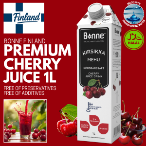 Bonne Finland Wild Cherry Juice 1L | Iron Rich Antioxidant | No Preservatives No Additives Halal