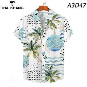 Áo đi biển nhóm gia đình loại áo du lịch cho hội nhóm có size trẻ em họa tiết Hoa lá A3D47