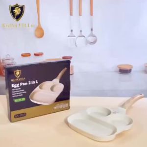 KAISA VILLA Non Stick Frying Pan Egg Burger Steak 3in1 Multifunctional Cookware Soft-touch handle