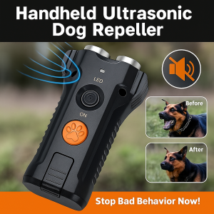 Handheld Ultrasonic Dog Repeller Dog Training Device 2-in-1  LED Flashlight