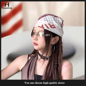 Hayating Fashion Y2K Retro Leopard Print Hair Scarf Spicy Girl Punk Hip Hop Headscarf Hair Accessories Streetwear Small Square Scarf
