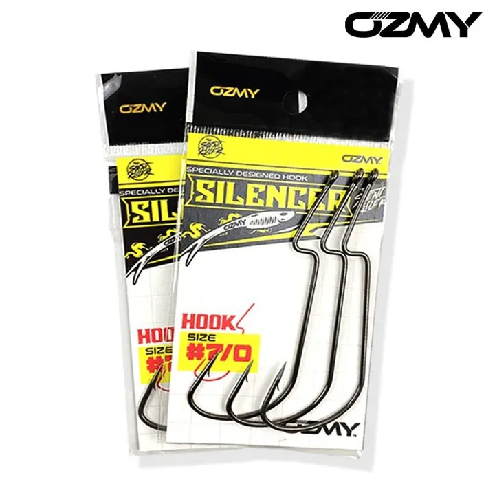 Ozmy Silencer Weedless Soft Plastic Hook, Size 70 mata kail worm