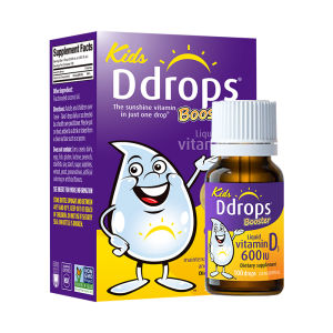 Ddrops Organic Liquid Kids Vitamin D3 600 IU – 100 Drops Bone Teeth Support Allergy-Friendly (2.8ml/100 drops)