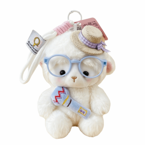 GOXBERK Creative Plush Sheep Toy 17cm Soft Fluffy Sheep Keychain Zodiac Sheep Gift Stuffed Animal Lamb Stuffed Doll Bag Decor