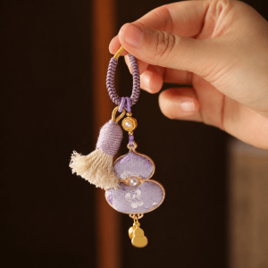 DOOUR Handmade Brocade Gourd Pendant Good Luck Chinese Style Traditional Bag Charms Fashion Versatile Tassel Gourd Keychain BagsKeysCharms
