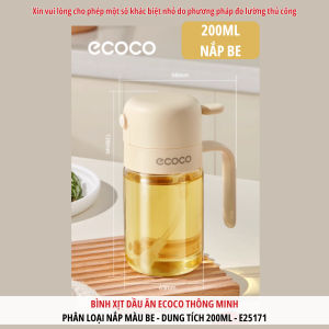 Bình xịt dầu ăn ECOCO thông minh Chai xịt dầu ăn phun sương 200ml và 300ml nắp gioăng cao su chống đổ thế hệ mới
