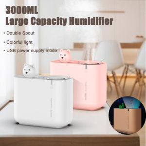 Mini Cactus Air Humidifier 300ml Double Spout USB Humidifier Ultrasonic Essential Oils for Aromatherapy Diffusers Desktop