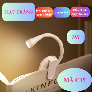 ⚡Miễn Phí Vận Chuyển⚡ Đèn Led mini kẹp sách 3 chế độ màu đèn có thể điều chỉnh độ sáng công suất 3W đa năng tiện lợi
