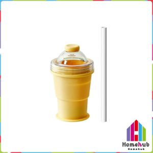 HB 325ml Silicone Ice Cube Molder Cup Portable Foldable Ice Ball Maker with Cover Straw Tumbler 1Pc